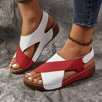 OrthoWay |  cross sandalen met contrasterende kleuren, OrthoWay