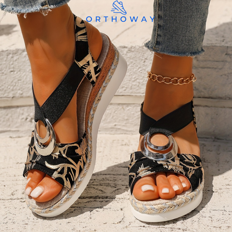 OrthoWay zomer  sandaal  2024 | Prachtig en comfortabel design met sleehak ideaal voor de zomer ORTHOWAY