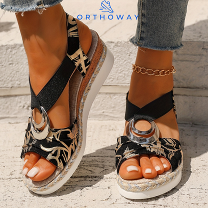 OrthoWay zomer  sandaal  2024 | Prachtig en comfortabel design met sleehak ideaal voor de zomer ORTHOWAY